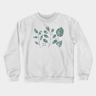 Colorful foliage with plants and leaves blue teal Crewneck Sweatshirt